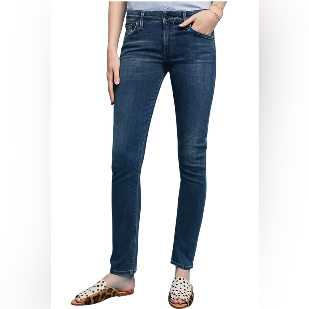 Citizens of Humanity Arielle Mid Rise Slim Cut Jeans Dark Wash with Fading